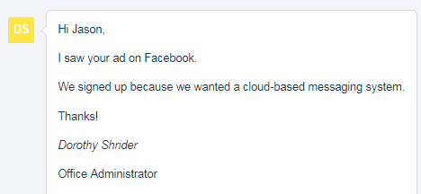 Found PastorsLine on Facebook. Wanted a cloud-based messaging system.