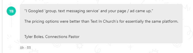 PastorsLine alternative to Text in Church