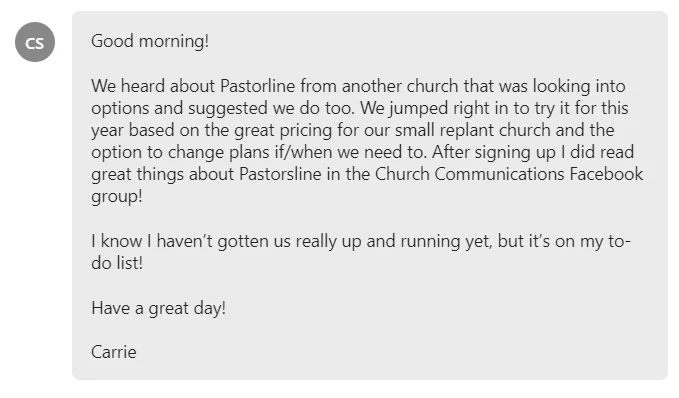 great pricing for our small replant church and the option to change plans if/when we need to.