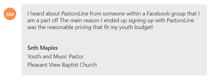 The main reason I ended up signing up with PastorsLine was the reasonable pricing that fit my youth budget!
