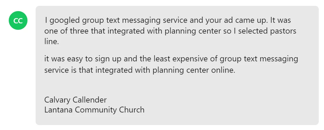 Integrated with Planning Center Online